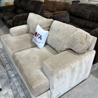 Beige Sofa & Ottoman