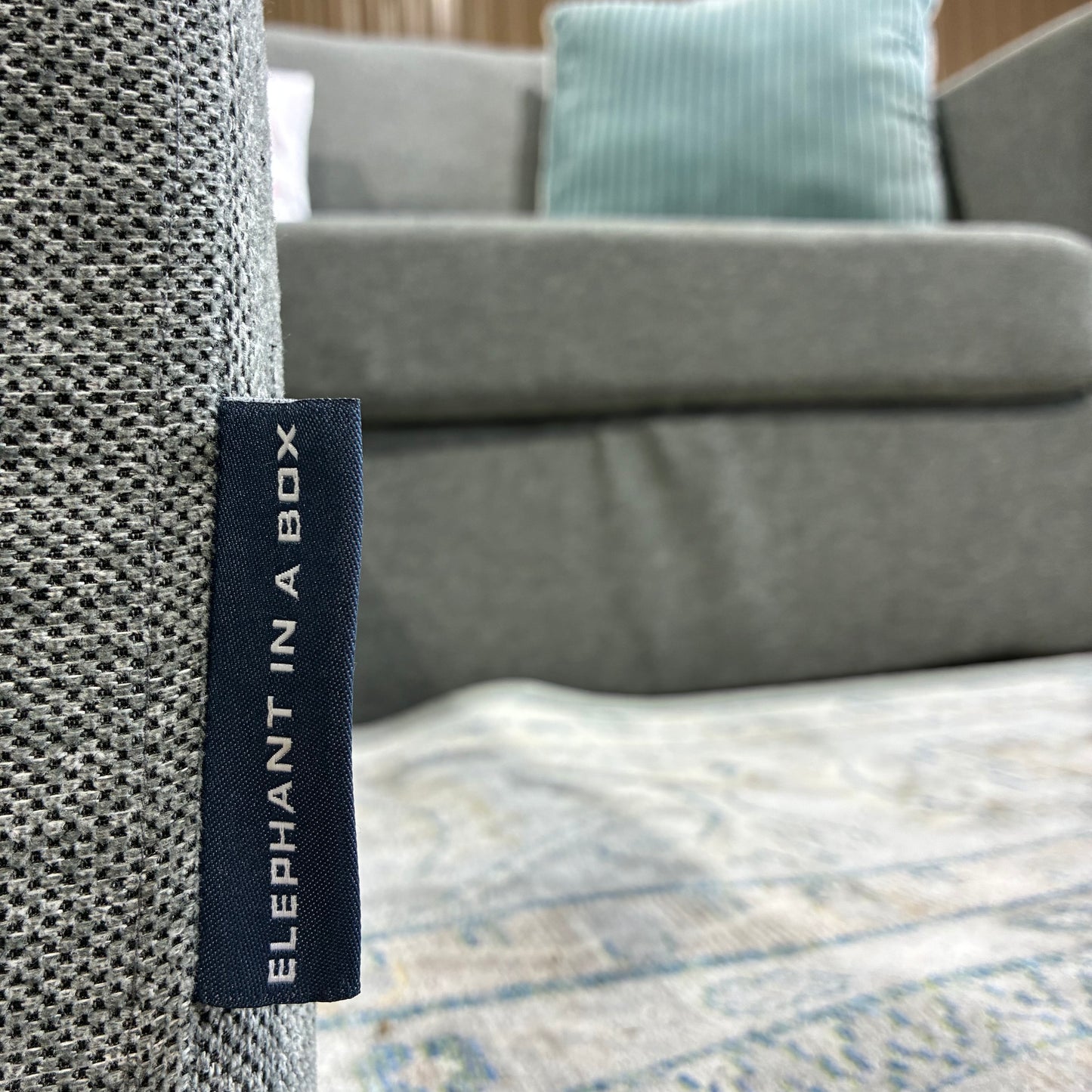 Gray Sofa & Ottoman/Chaise Elephant in a box