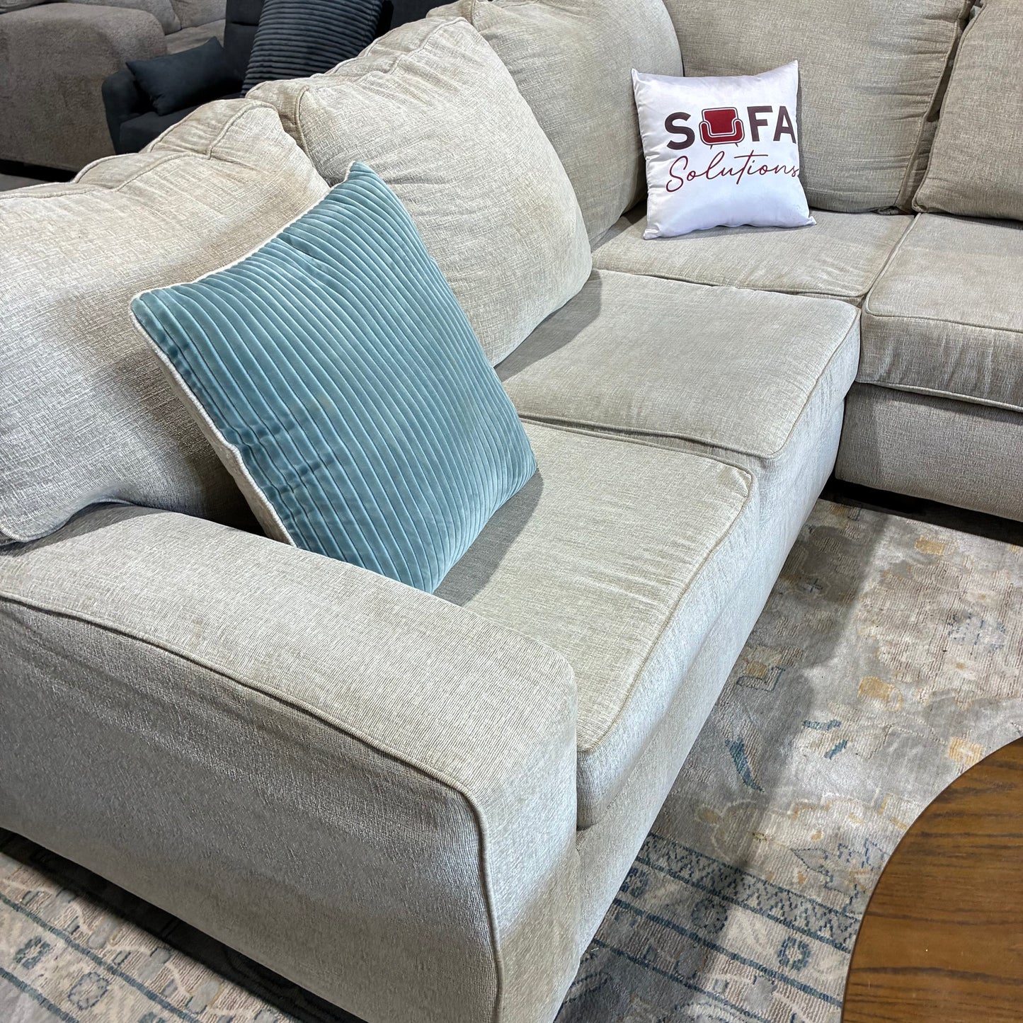 Cream Chaise Sectional Sofa