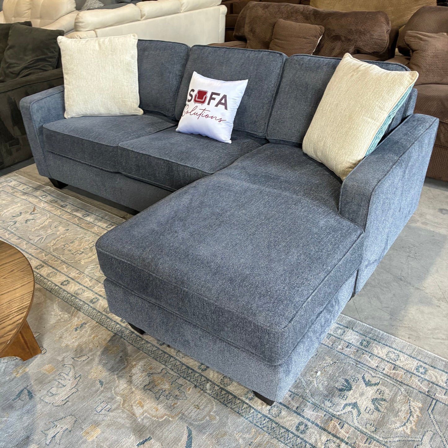 Navy Reversible Chaise Sectional