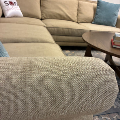 Beige Corner Sectional with Nailhead Trim by Bernhardt