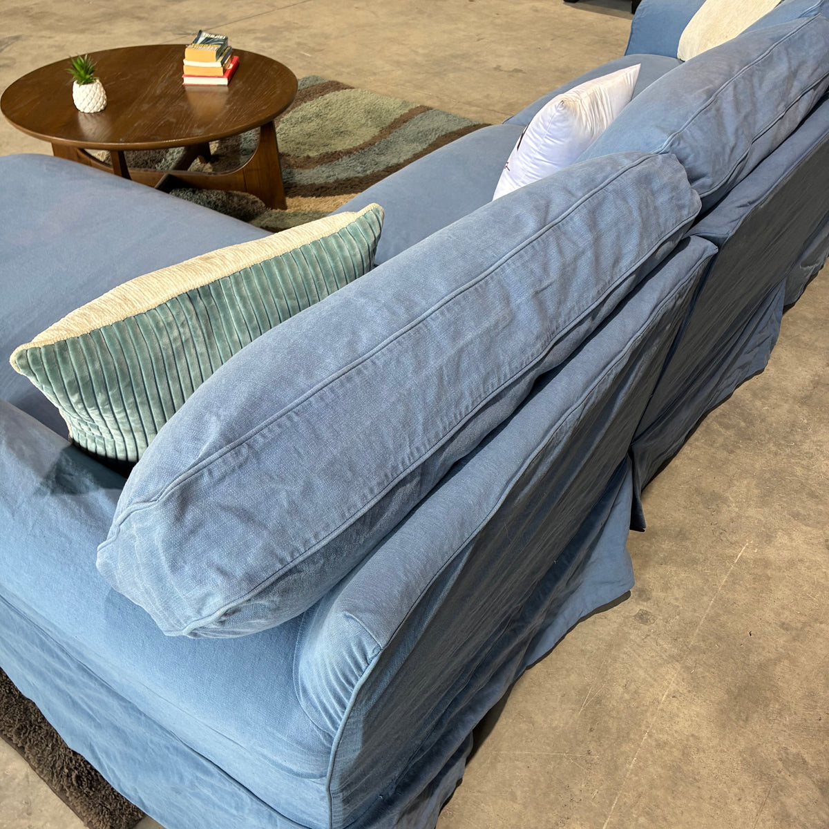 Blue Chaise Sectional