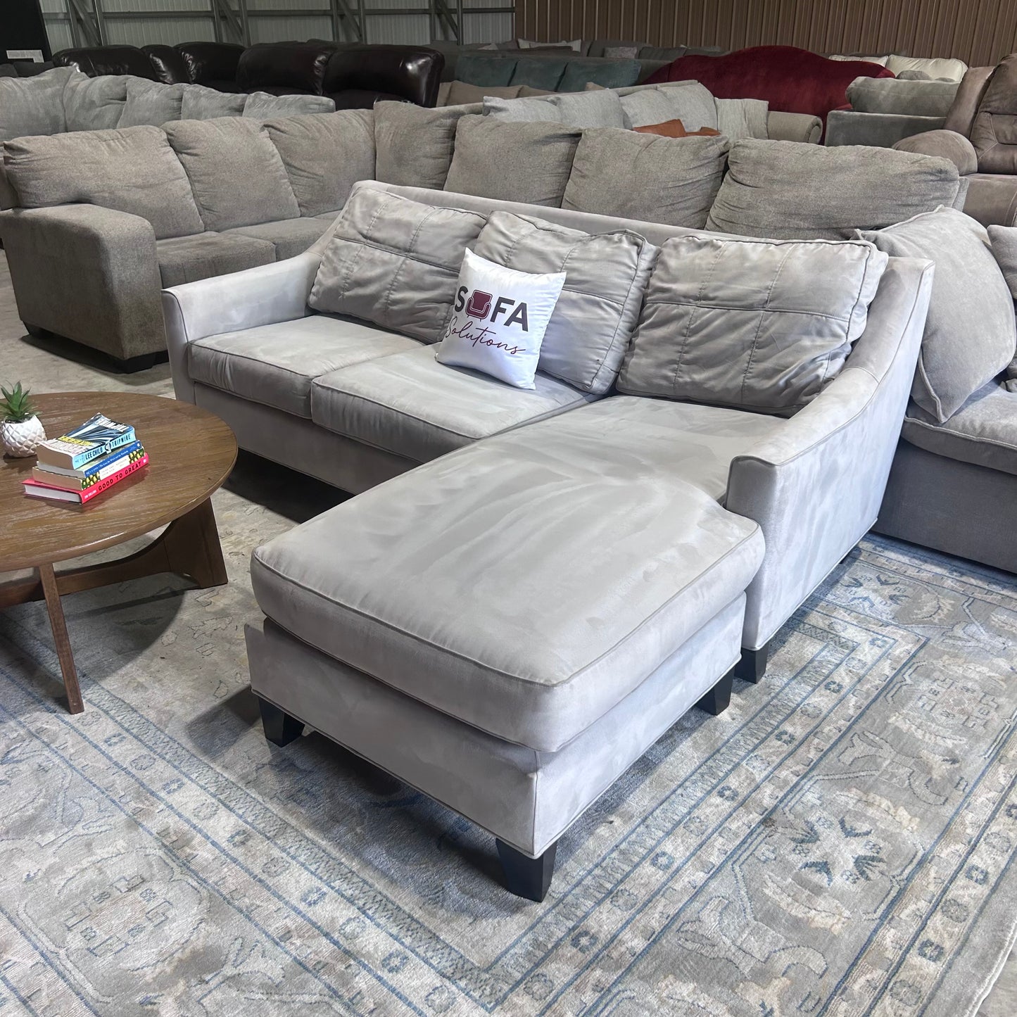 Gray Reversible Chaise Sofa