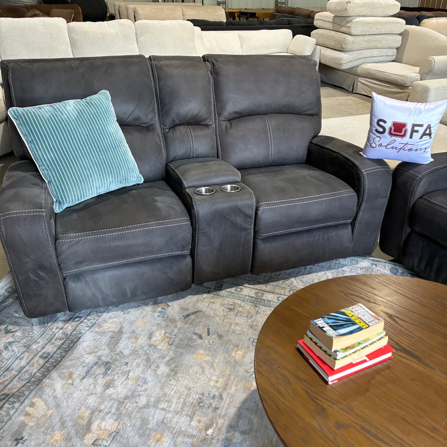 Charcoal Gray Reclining Sofa Set