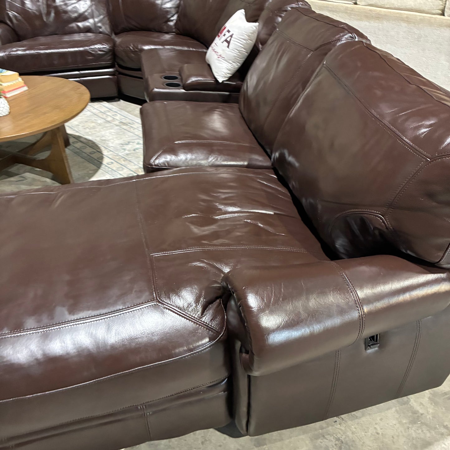 Leather Reclining Modular Sectional Sofa