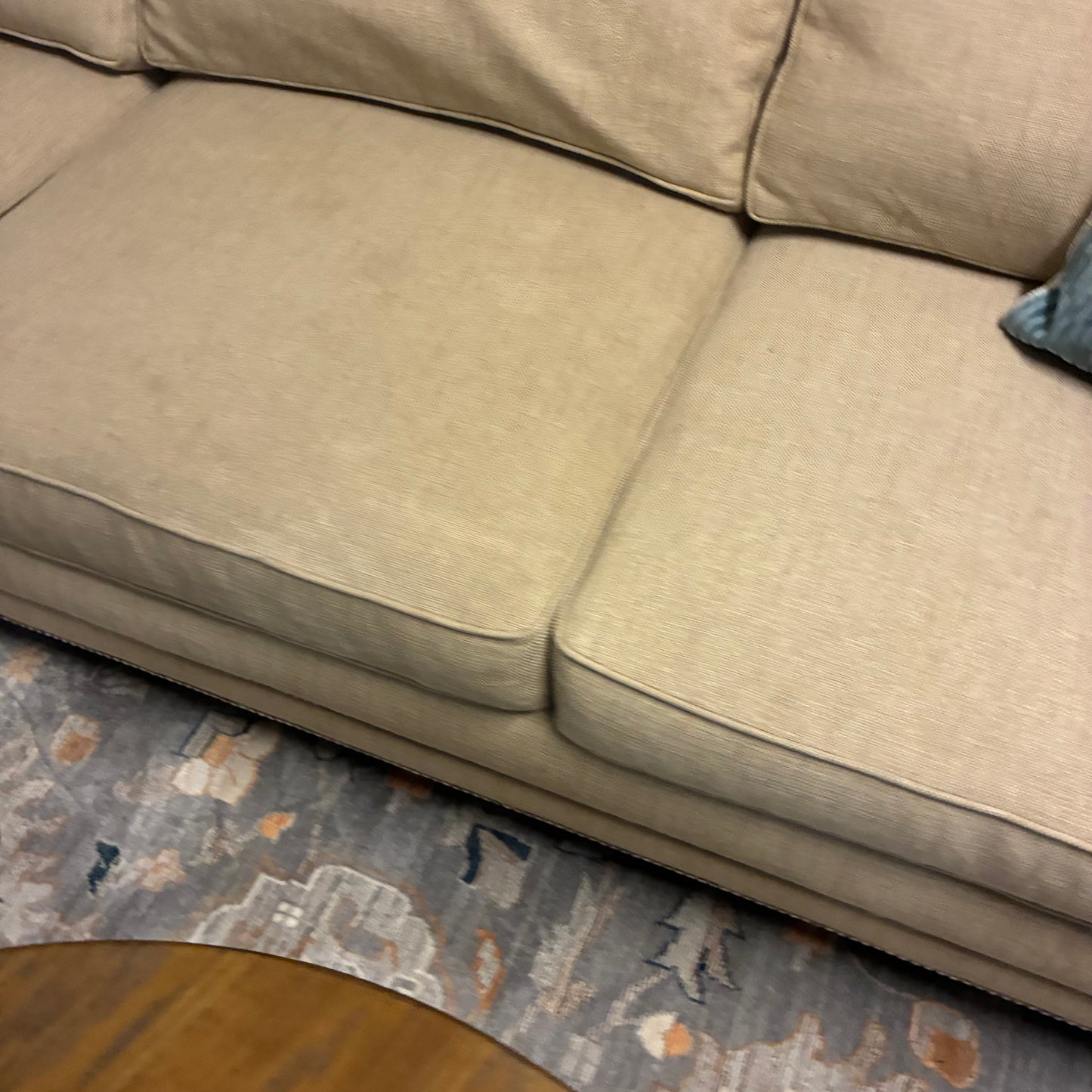 Beige Corner Sectional with Nailhead Trim by Bernhardt