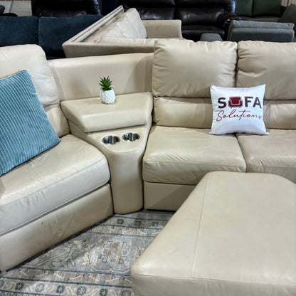 Cream reclining sectional