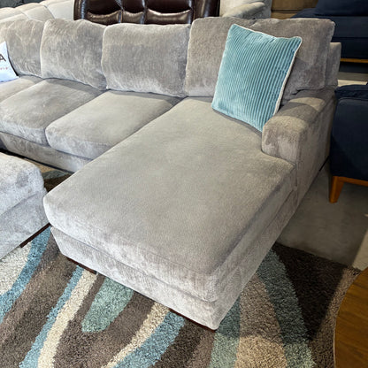 Gray Chaise Sectional & Storage Ottoman