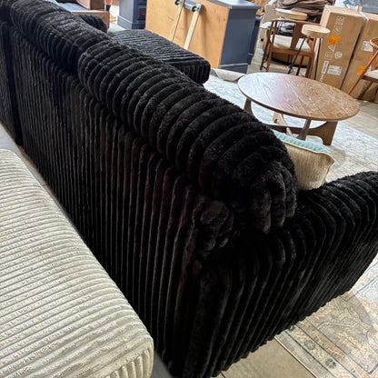 Black Corduroy Chaise Sectional