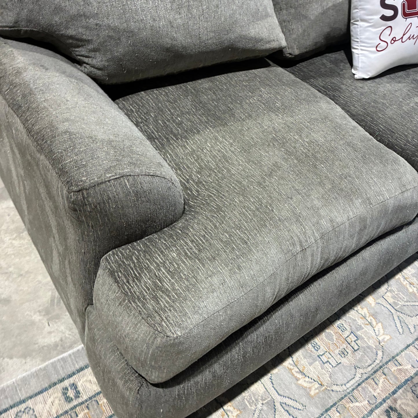 Gray Sofa & Ottoman