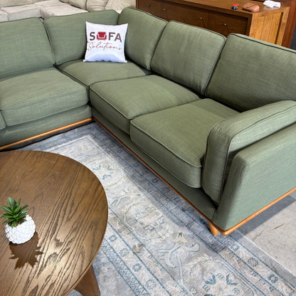 Article Timber 93” Corner Sectional Olio Green