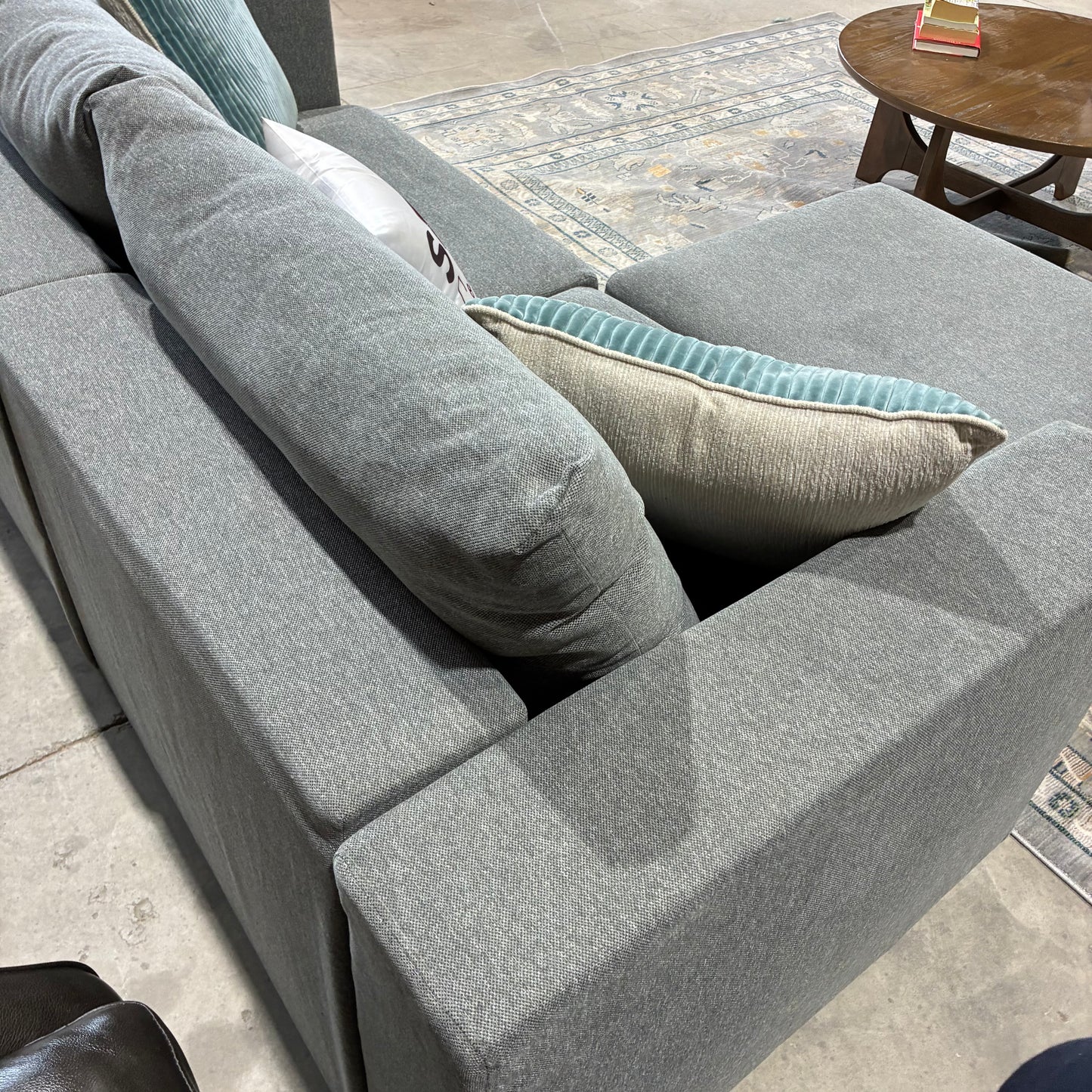 Gray Sofa & Ottoman/Chaise Elephant in a box