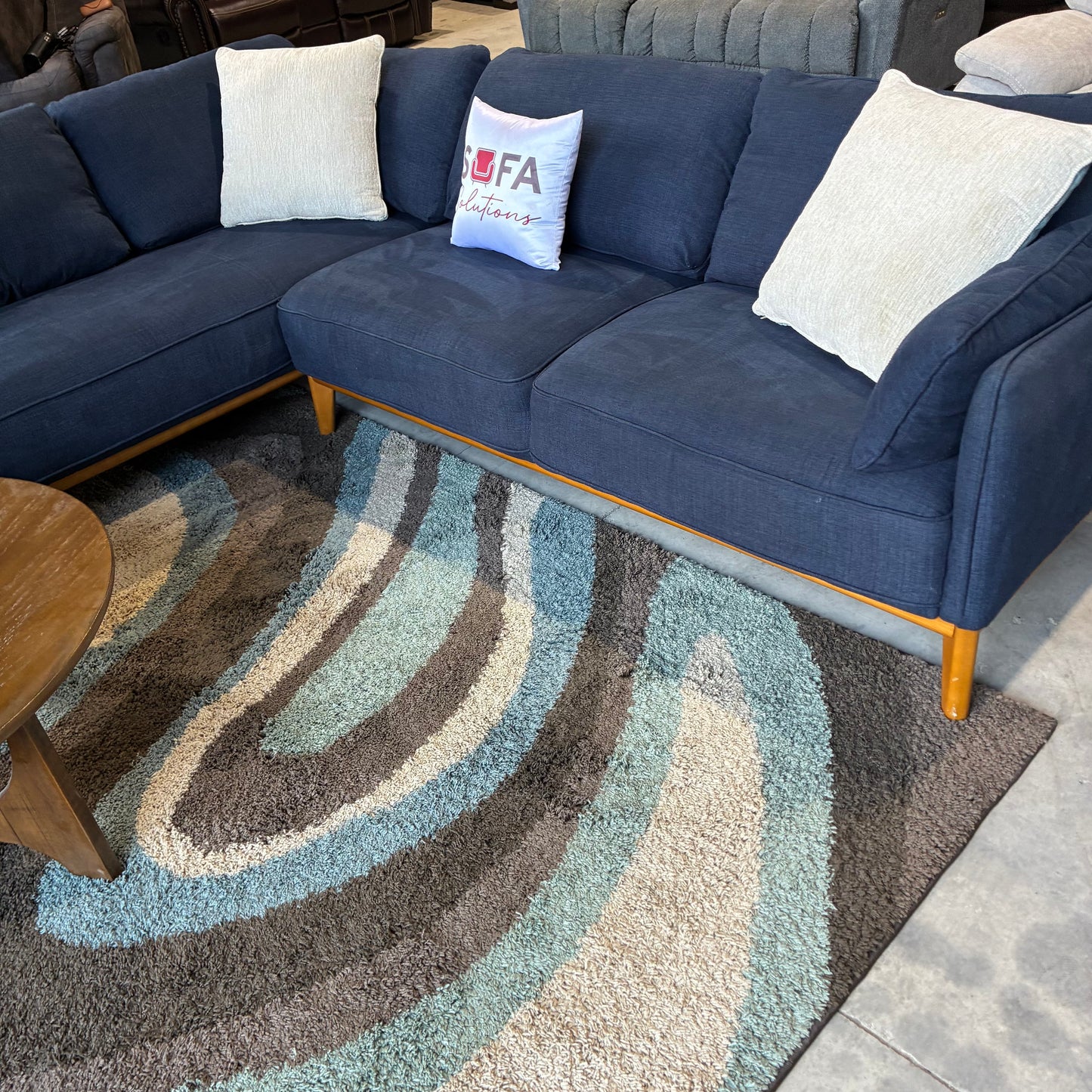 Navy Chaise Sectional Sofa