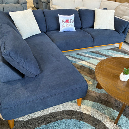 Navy Chaise Sectional Sofa