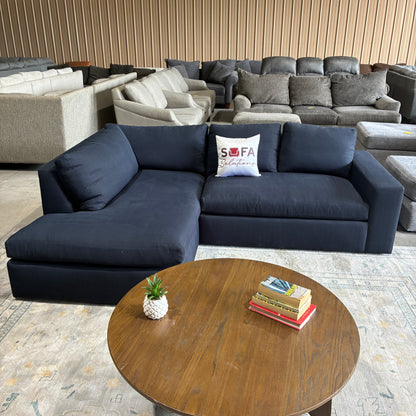 Down Feather Navy Chaise Sectional by Clad Home