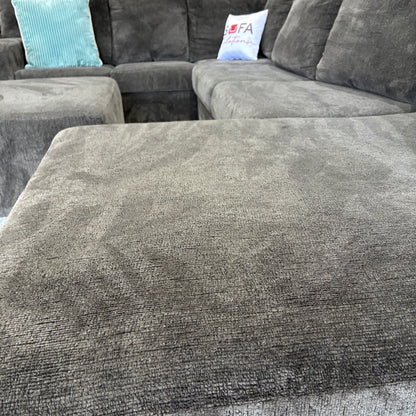 Charcoal Gray Chaise Sectional & Ottoman