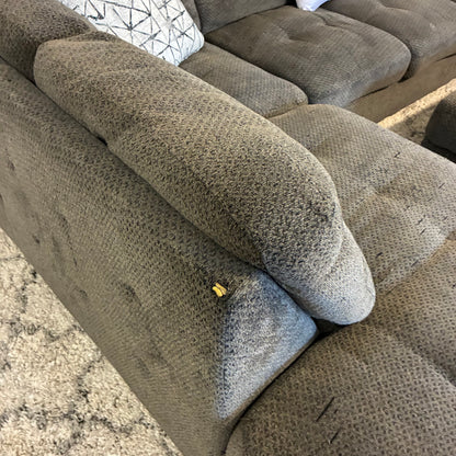 Gray L Sectional & Storage Ottoman