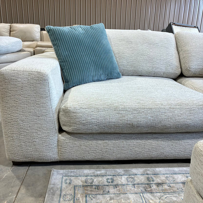 Cream Sectional Sofa & Ottoman