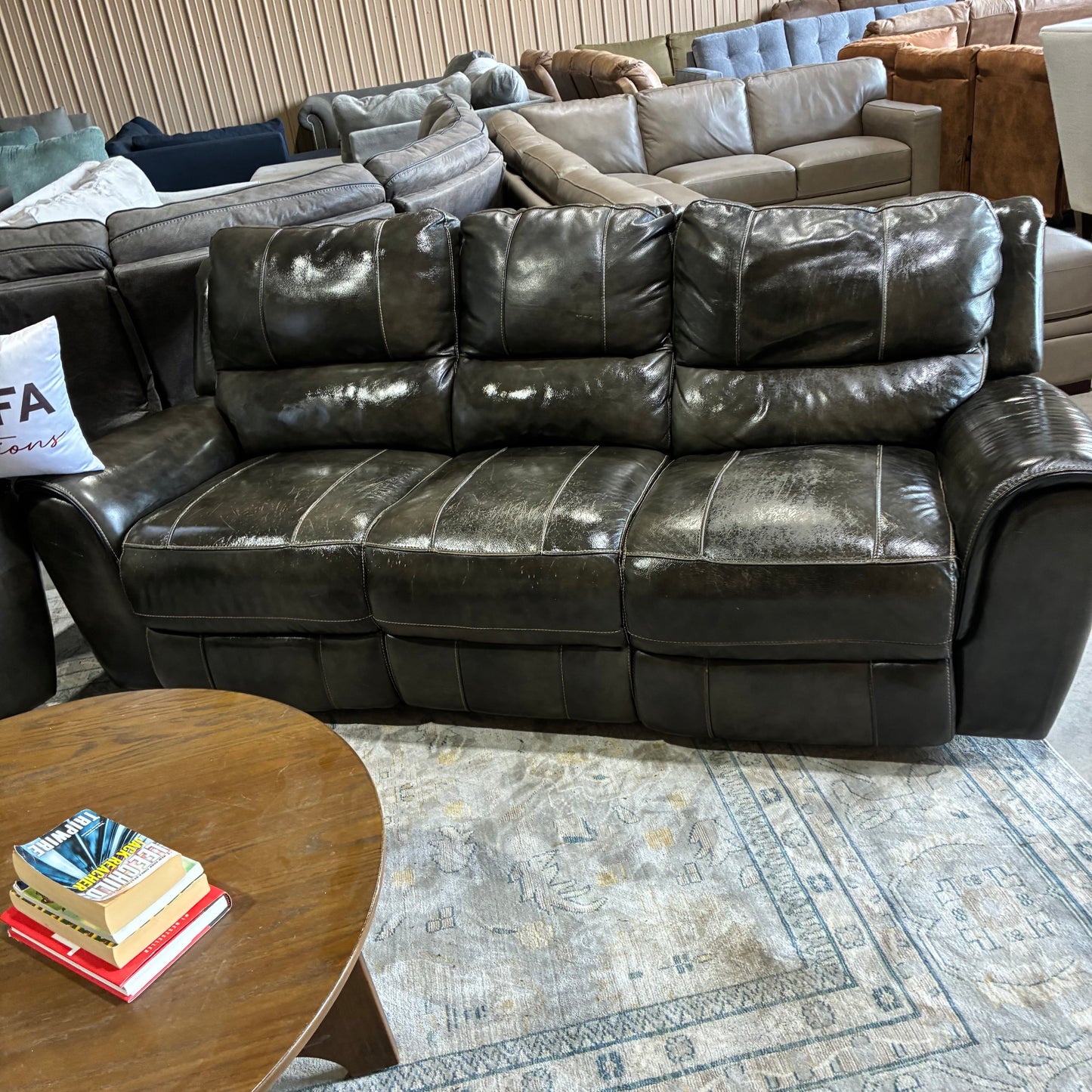 Leather Electric Reclining Sofa Set