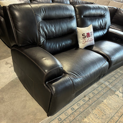 Dark Leather Electric Reclining Sofa