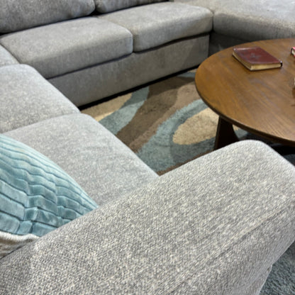 Gray Chaise Sectional with Pullout & Storage