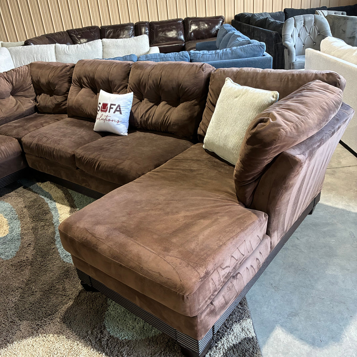 Brown Chaise Sectional