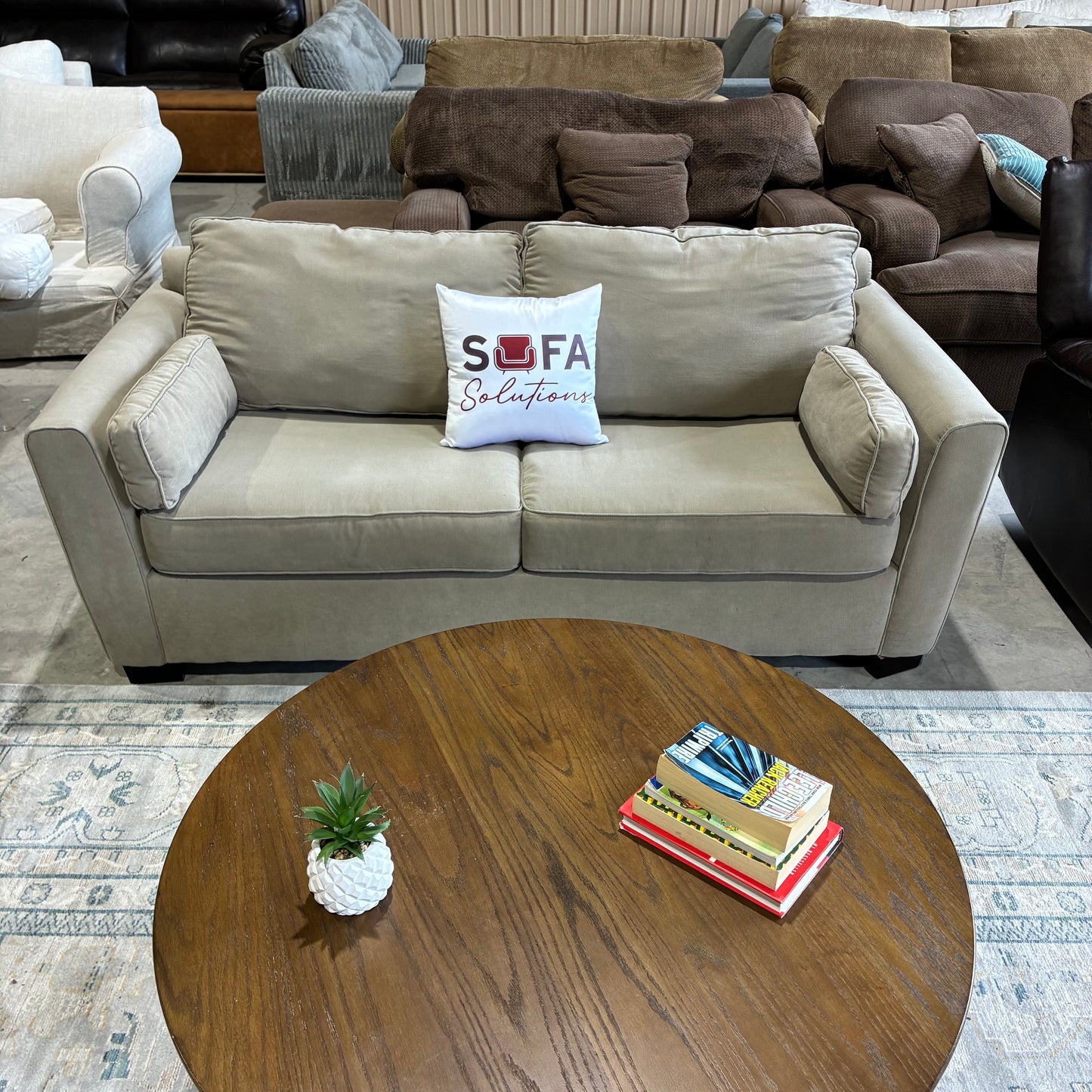 Beige Pullout Sofa