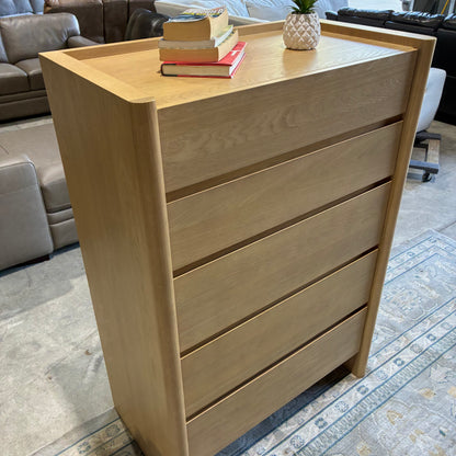 Article Torme 5 Drawer Chest White Oak