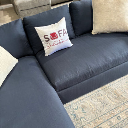 Down Feather Navy Chaise Sectional by Clad Home