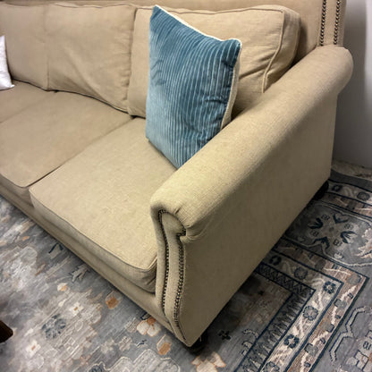 Beige Corner Sectional with Nailhead Trim by Bernhardt