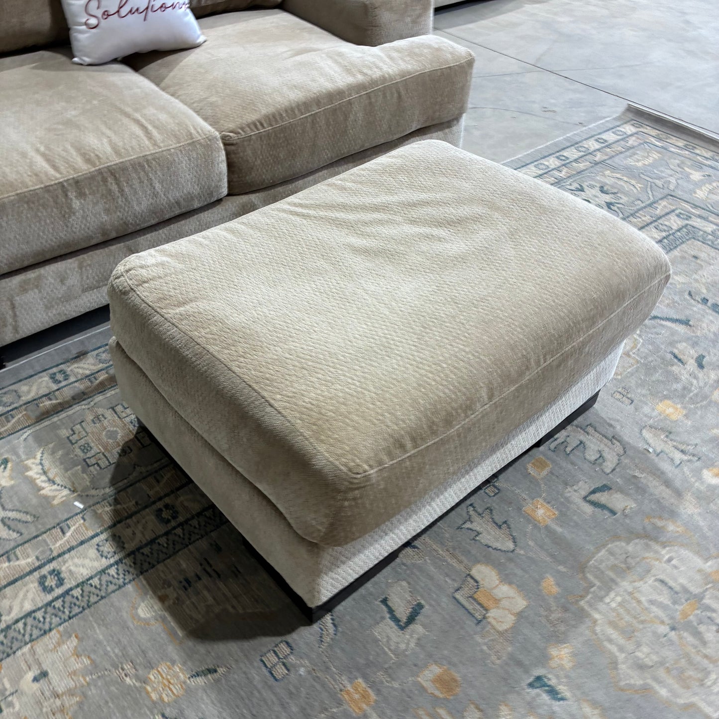 Beige Sofa & Ottoman