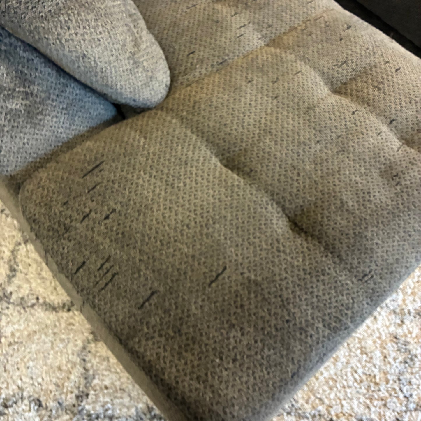 Gray L Sectional & Storage Ottoman