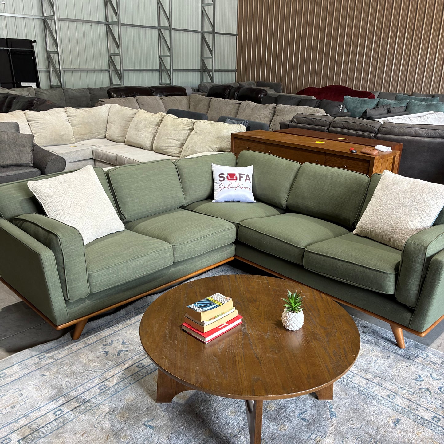 Article Timber 93” Corner Sectional Olio Green