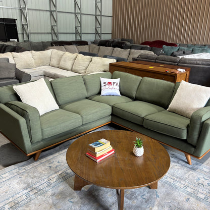 Article Timber 93” Corner Sectional Olio Green
