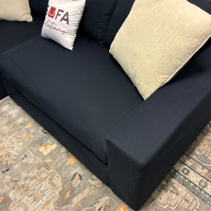 Performance Fabric Navy Chaise Sectional by Clad Home