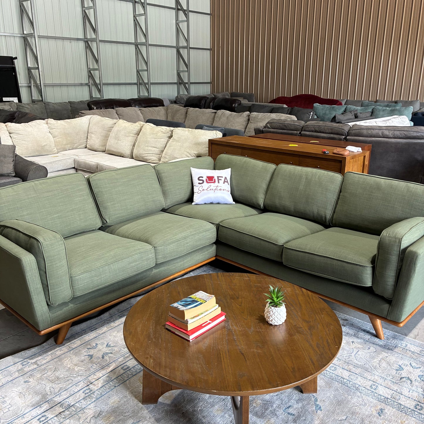 Article Timber 93” Corner Sectional Olio Green