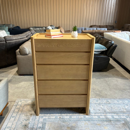 Article Torme 5 Drawer Chest White Oak