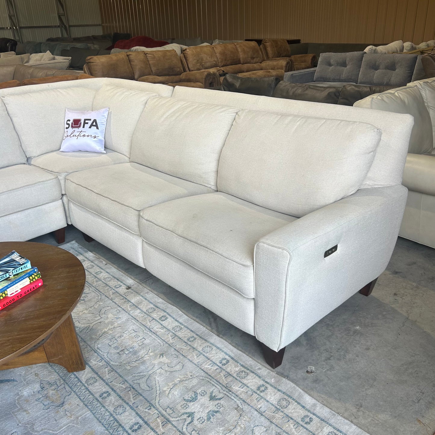 Cream Reclining Corner Sectional