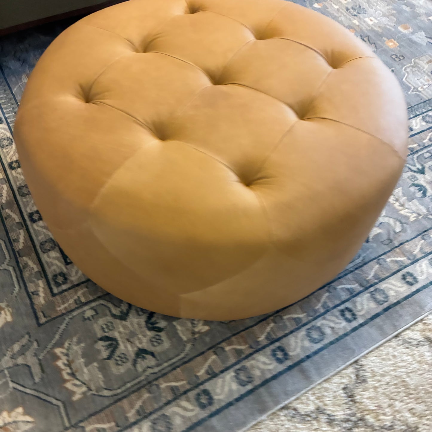 Article Timpani 41” Leather Ottoman Charme Tan