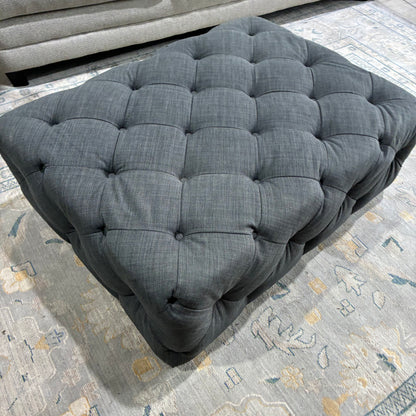 Charcoal Gray Tufted Ottoman
