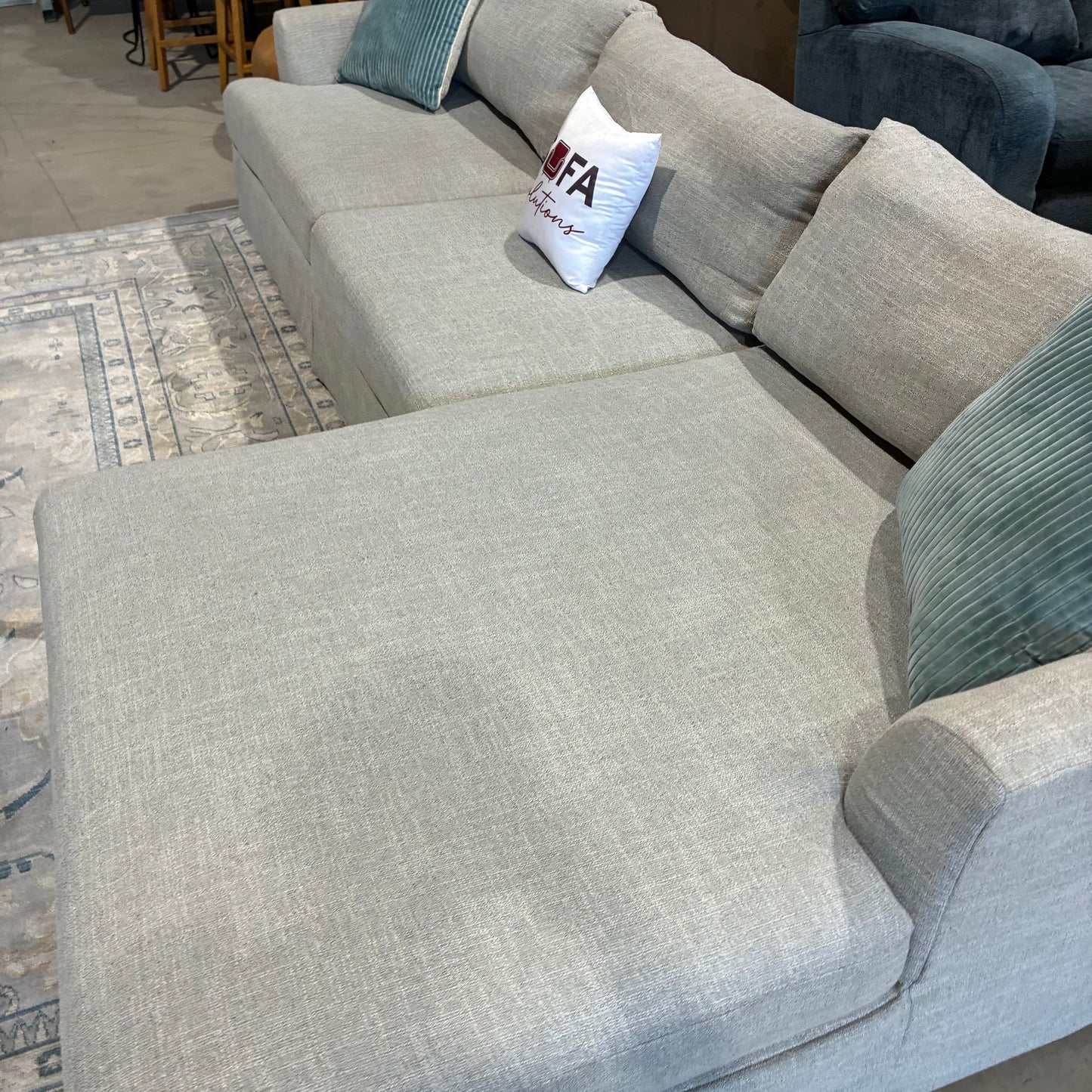 Light Gray Chaise Slipcover Chaise Sectional Sofa