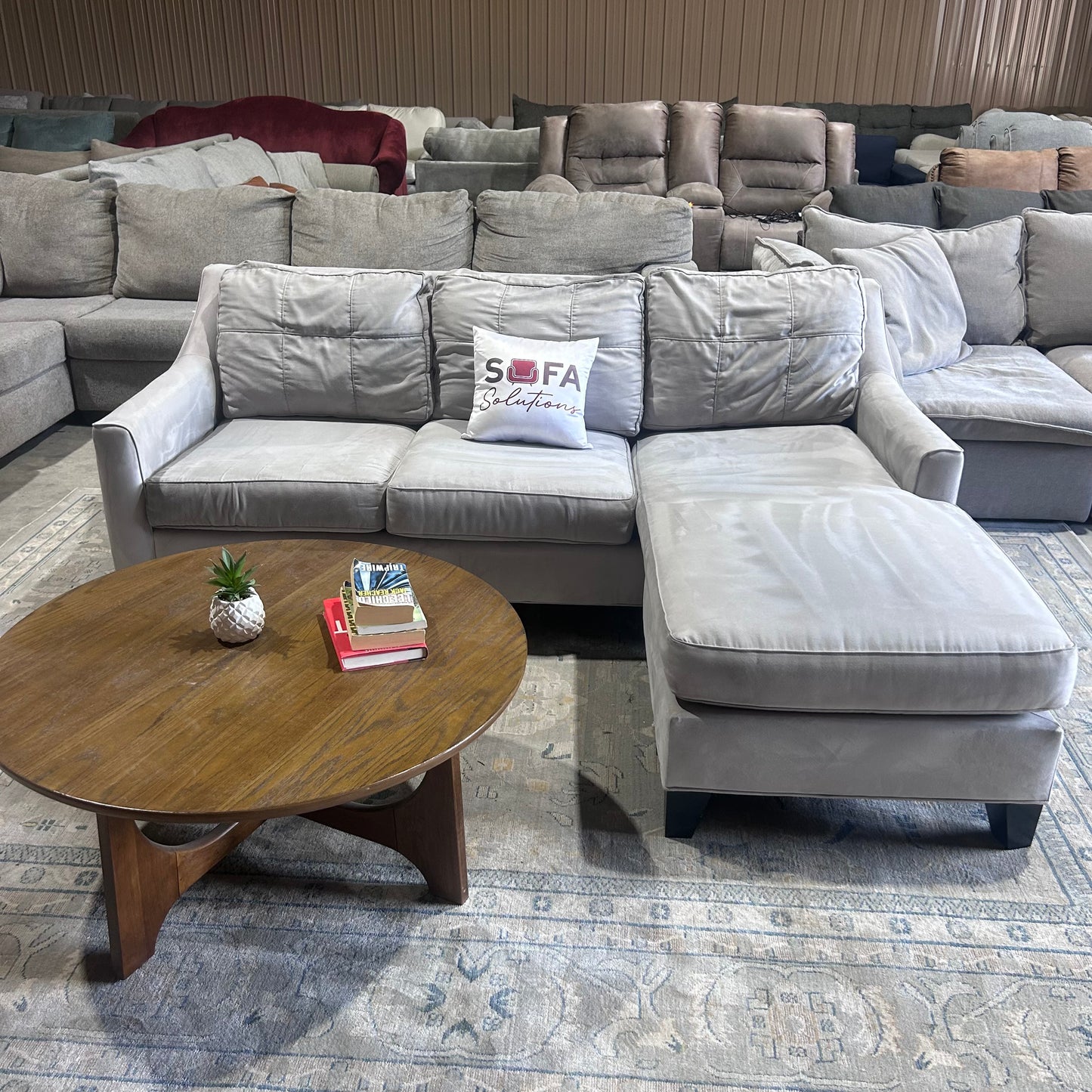 Gray Reversible Chaise Sofa