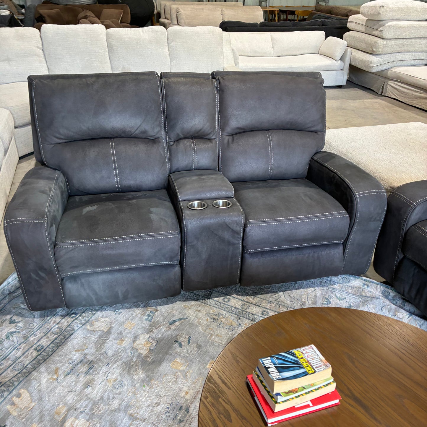 Charcoal Gray Reclining Sofa Set