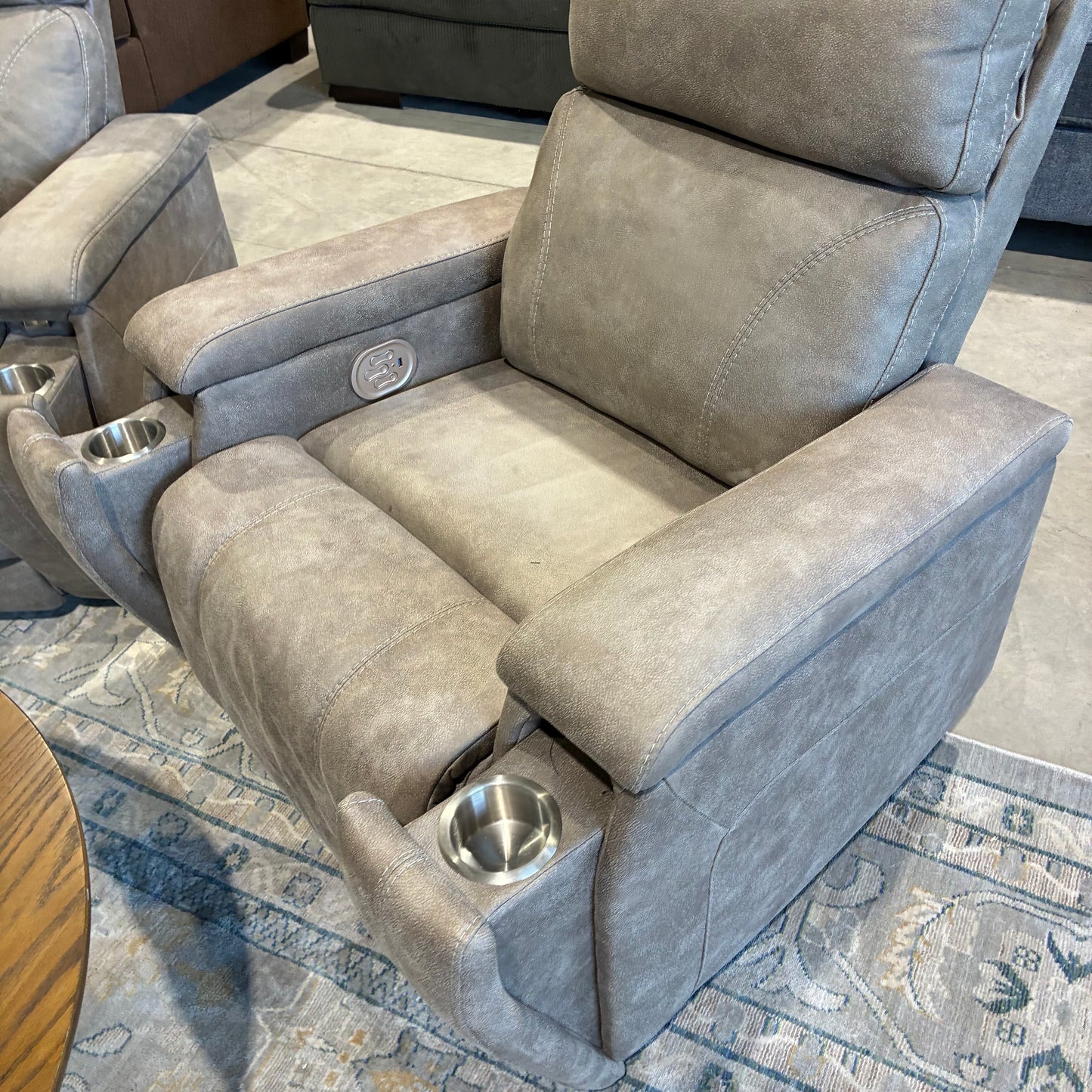 Pair of Gray Electric Recliners