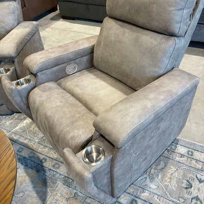 Pair of Gray Electric Recliners