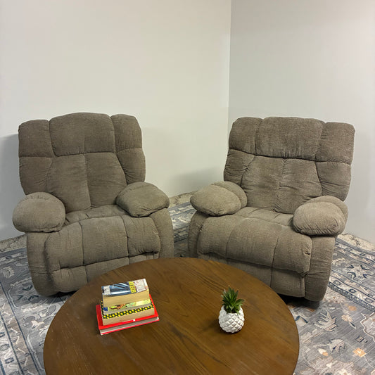 Plush Gray Recliners