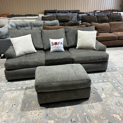 Gray Sofa & Ottoman