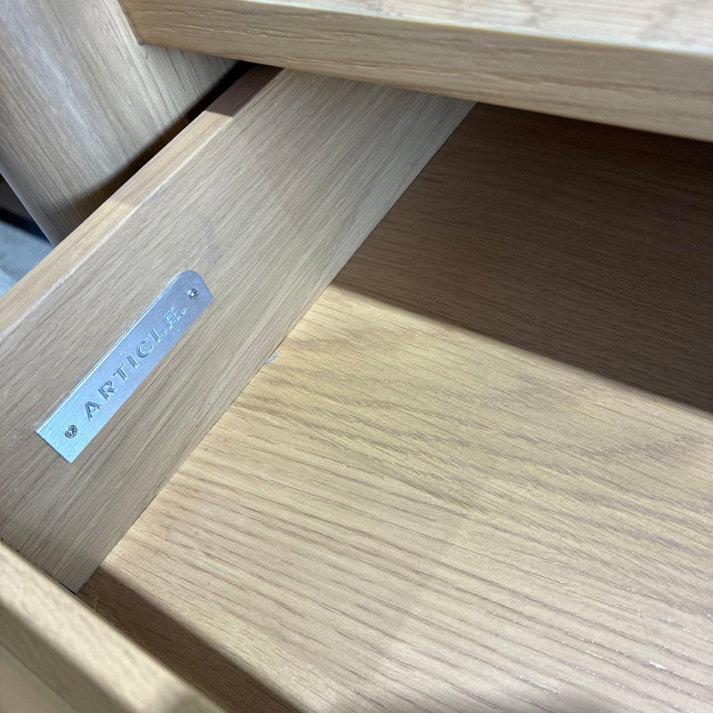 Article Torme 5 Drawer Chest White Oak