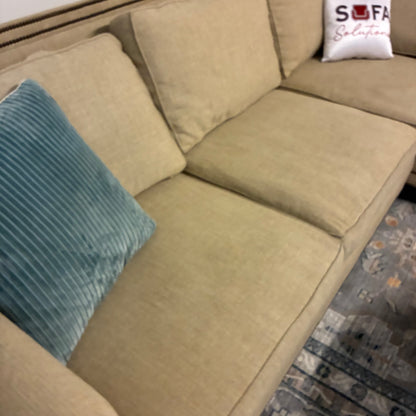 Beige Corner Sectional with Nailhead Trim by Bernhardt