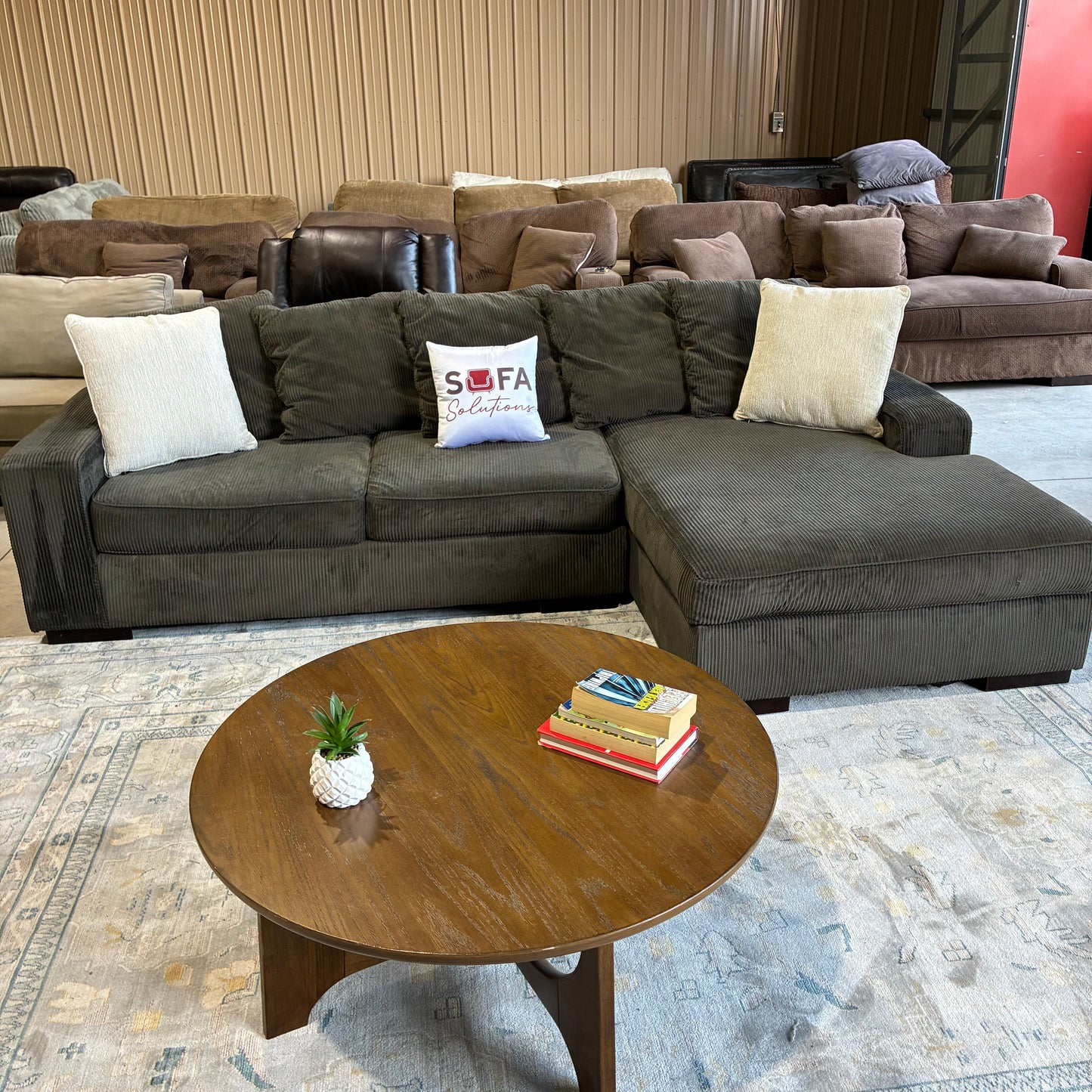 Dark Chaise Sectional Sofa